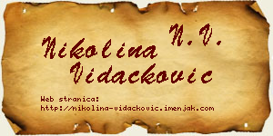 Nikolina Vidačković vizit kartica